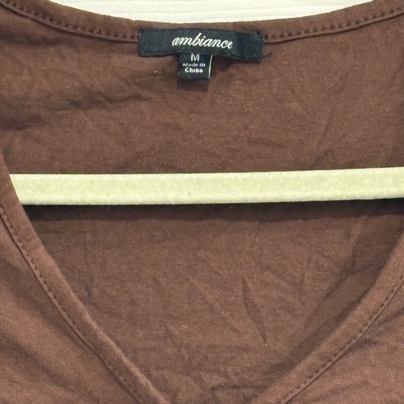 Ambiance Brown Button-Front Crop Top - Picture 3 of 4
